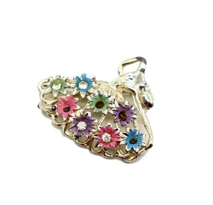 Ballerina Rhinestone Vintage Brooch Pastel Enamel pink blue purple Chic Shabby  - Imagen 1 de 9