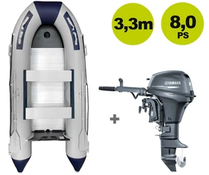 SET-ANGEBOT: PLUSProwake Schlauchboot RIB330S Yamaha 8PS Außenborder - Bild 1 von 8
