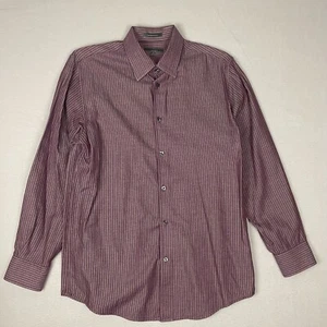 Vintage Cezani Mens Long Sleeve Button Down Dress Shirt Size Medium Striped - Picture 1 of 14