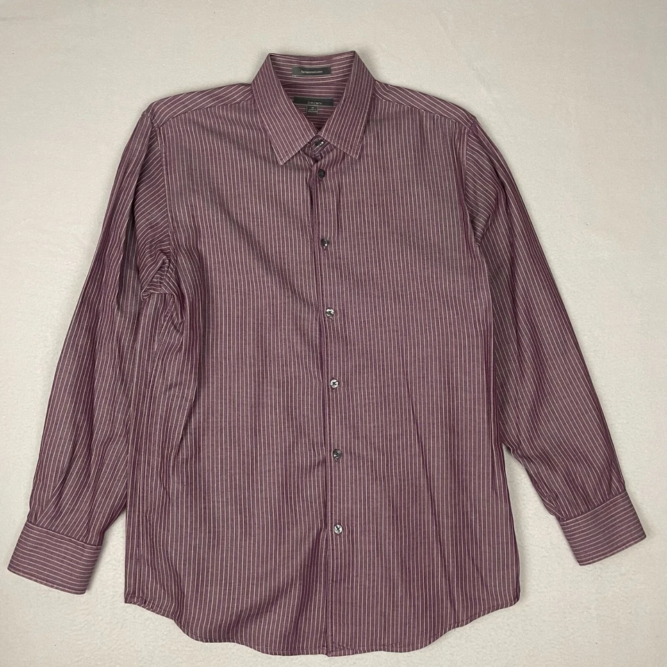 Vintage Cezani Mens Long Sleeve Button Down Dress Shirt Size Medium Striped - Image 1 of 4