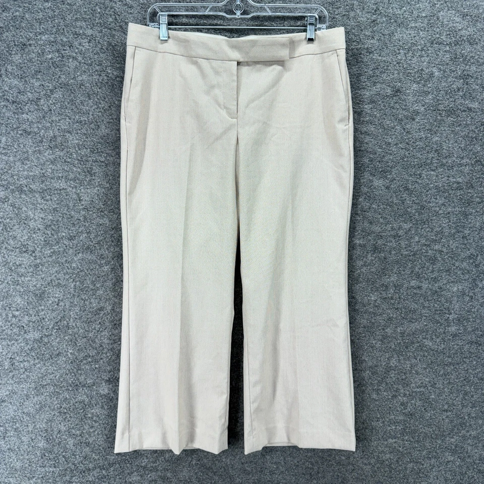 Express Dress Pants Women 10 Beigee Mid Rise Pleated Straight Editor Pockets - Image 1 of 4