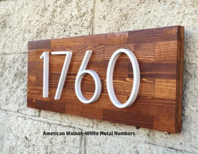 Personalized Wood Sign14 House Numbers, Address Numbers, Modern House Numbers - Image 1 of 2