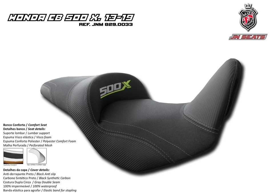 Honda CB500X 2013-2019 JN-Europe Comfort Seat Memory Foam+Visco 8290033 - Image 1 of 1