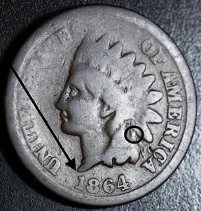 CENTAVO CABEZA INDIA 1864L - Imagen 1 de 2