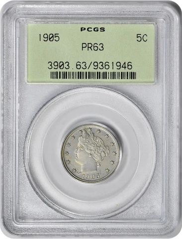 1905 Liberty Nickel PR63 PCGS Cover