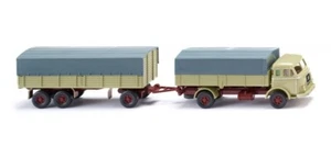 Vehículos a escala HO - 041702 - tren de carretera de plataforma plana (Henschel) - beige verde - Imagen 1 de 1