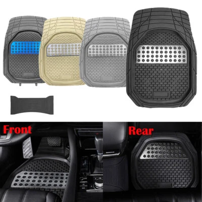 Juego de 5 alfombrillas de goma impermeables delanteras traseras resistentes para camioneta pickup coche Foto 1 de 4