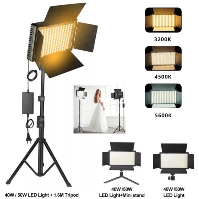 50W LED Video Light Photo Studio Lamp Photography Panel Lighting with Stand AU - Image 1 of 4
