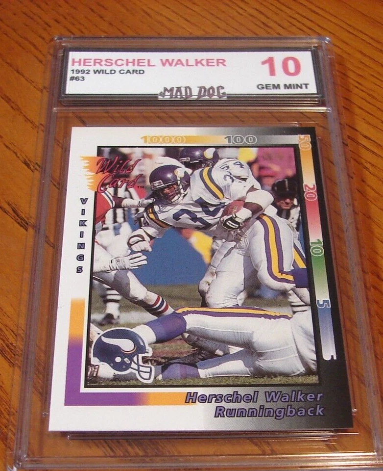 HERSCHEL WALKER ---1992 WILD CARD--#63----GEM Mint 10***EAGLES***Mad DOG - Image 1 of 1