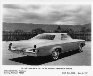 1972 Oldsmobile Delta 88 Royale Hardtop Coupe Press Photo 0190 - Picture 1 of 1