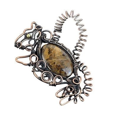 Venta Día de la Madre Broncito Natural Cobre Esposa Conejo Alambre Envoltura Colgante Joyería Foto 1 de 4