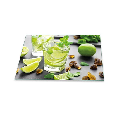 Herdabdeckplatte Abdeckung Ceranfeld Abdeckplatte Lemon Grün Schneidebrett Glas - Bild 1 von 4