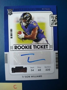 2021 Panini Contenders Rookie Ticket Ty'Son Williams #281 Ravens AUTO Rookie RC - Picture 1 of 2