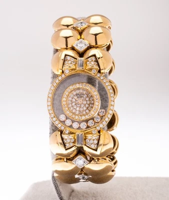 Chopard "Happy Diamonds" Uhr 5 Karat Diamant 18k Gold Box & Chopard Service - Bild 1 von 4