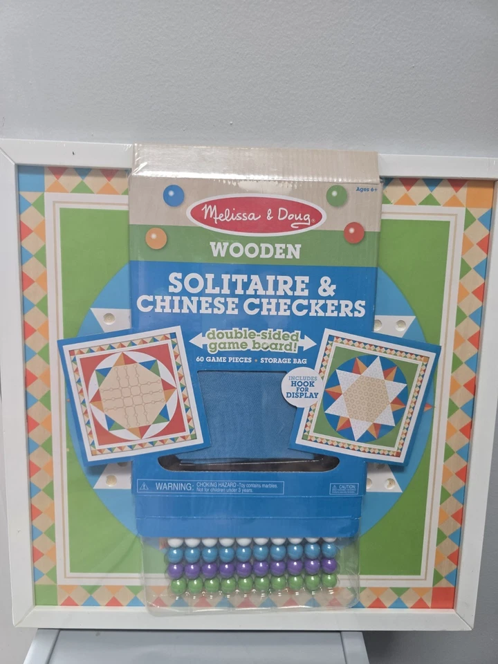 Melissa & Doug Wooden Solitaire And Chinese Checkers Board Brand New Sealed - Image 1 of 2