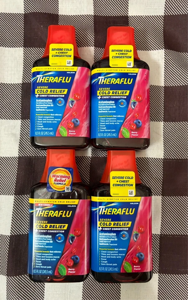 Theraflu Flu Relief Max Strength Nighttime Liquid 4 pack Exp: 9/26 - Image 1 of 1