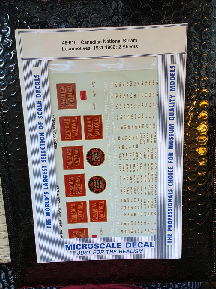 N Microscale Decals 48-616 CN Steam Locomotives 1931–1960 Red Heralds Sealed - Image 1 of 1