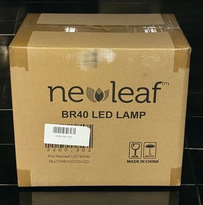 New Leaf BR40 LED 17W Dimmable Indoor Flood Light Bulbs White 2700K - Case of 12 - Image 1 of 4