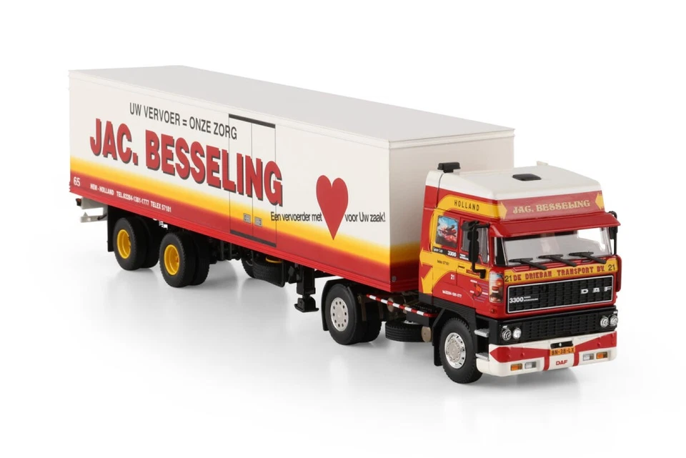 DAF 3300 space cab 4x2 box trailer "De Drieban Transport" WSI truck models 1:50 - Image 1 of 4