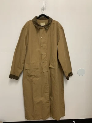 VTG Scully Duster Coat Mens OVERSIZED XL Long Trench Tan Canvas Western Riding - Image 1 of 4