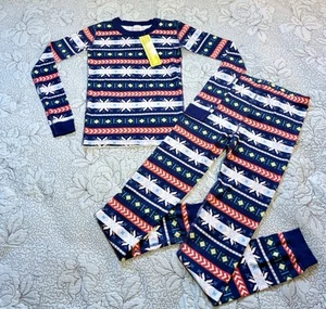 💥NWT HANNA ANDERSON Scandi Snowflake Fairisle Holiday Pajama Set Unisex Sz 14💛 - Picture 1 of 10