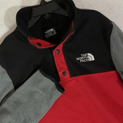 Pullover polar a presión negro, rojo y gris The North Face Glacier 1/4 Glacier para niños Foto 1 de 4