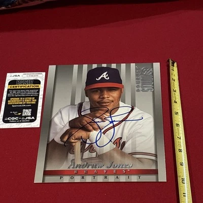 ANDRUW JONES  SIGNED 8x10 ATLANTA BRAVES DONRUSS STUDIO CARD JSA - Image 1 of 2