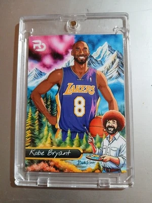 Kobe Bryant Custom Art Card Featuring  BOB ROSS - Image 1 of 4