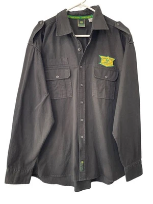 Camisa John Deere Talla XL Abotonada Manga Larga Negra Algodón Ropa de Trabajo Retro NUEVA Foto 1 de 4