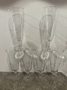 MCM Pilsner Beer Glasses Footed 8 1/4” Tall Set Of 6 - Picture 1 of 6