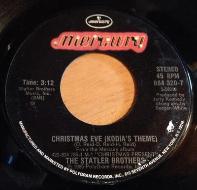 Statler Brothers 45 Mary's Sweet Smile / Christmas Eve (Kodia’s Theme) Foto 1 de 2