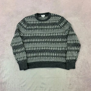 Vintage Abstrakt Strickpullover Gemustert Opa Strickpullover Herren L - Bild 1 von 5