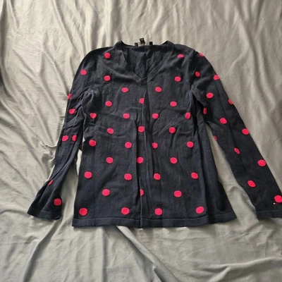 Tommy Hilfiger Suéter Mujer Mediano Negro Y Rojo Lunares Tejido Informal Preppy Foto 1 de 4