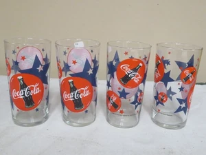 SET OF 4 COCA COLA DRINKING GLASSES FROM 1998 4TH OF JULY - Picture 1 of 6