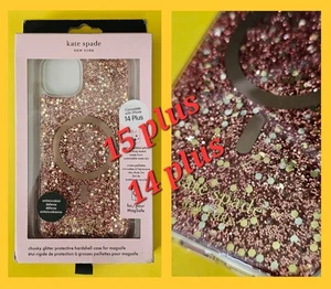 Kate Spade New York MagSafe Case for iPhone 15 Plus  14 Plus  Glitter - Picture 1 of 3