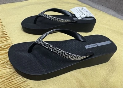 Женские сандалии-шлепанцы Ipanema с сеткой VIII на платформе черные размер 8 новые с ценниками - Изображение 1 из 4