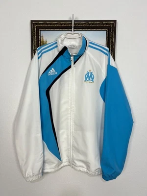 Vintage Adidas Olympique Marseille Football Jacket Soccer Track Top Mens Size L - Image 1 of 4