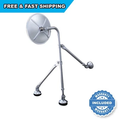 United Pacific 8 1/2" Stainless Steel Tripod Fender Hood Mirror 60036 Foto 1 de 4