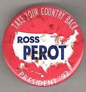 ROSS PEROT ~ 1992 Presidential Campaign Pin - Picture 1 of 1