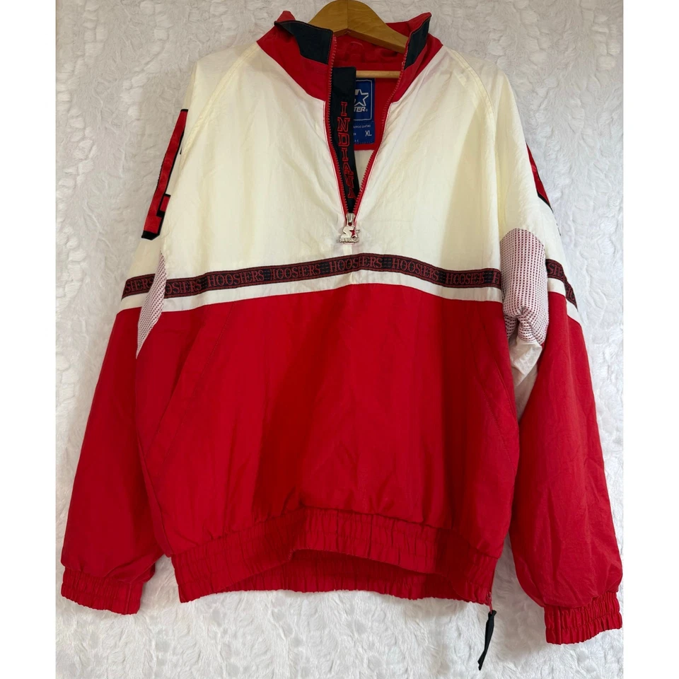 Pullover de Colección Años 90 STARTER NCAA Universidad Indiana HOOSIERS Logo Rayas 1/4 Cremallera XL Foto 1 de 4