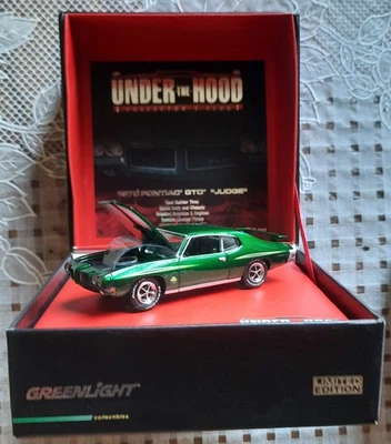 GREENLIGHT UNDER THE HOOD COLLECTOR CLUB 1970 PONTIAC GTO JUDGE GREEN MACHINE 🔥 - Image 1 of 4