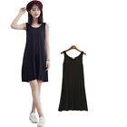 Lady Sleeveless Vest A-line Dress Loose Long Skirt 3 Colors Summer Casual Cotton
