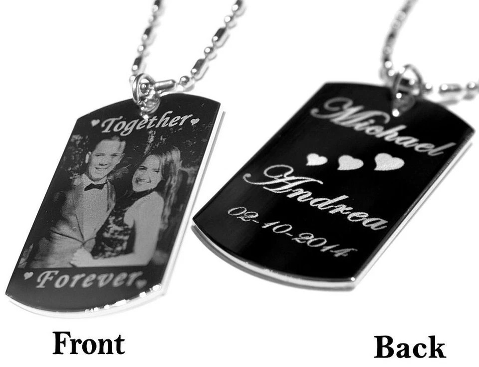 Collar personalizado grabado de acero inoxidable personalizado con etiqueta de perro grabado gratis Foto 1 de 4