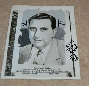 THEORETICAL PHYSICIST HYDROGEN BOMB PHOTO EDWARD TELLER VINTAGE 1970 - Picture 1 of 2