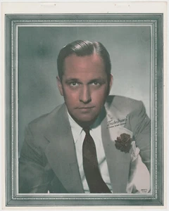 Foto impresa en papel de estrella de cine Fredric de marzo de 1938 vintage en tono color - Imagen 1 de 2