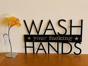 Wash Your Hands Funny Bathroom Wall Sign Stay Safe Healthy Gift Kitchen Decor