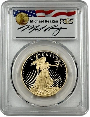 2012 W Gold $50 Reagan Legacy Signed 1 oz Proof American Eagle PCGS PR 70 DCAM - Image 1 of 3