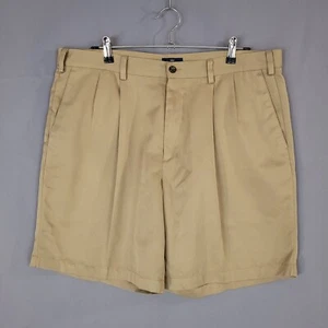 Dockers Men's Golf Shorts Mid Rise Pleated Front Tan Size 38 - Picture 1 of 11