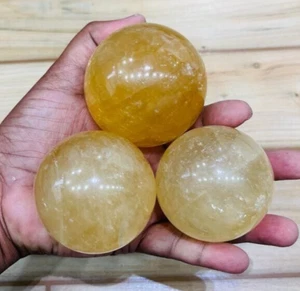 Bola grande esfera de cristal citrino tallada a mano cristal hogar oficina bola decorativa - Imagen 1 de 4