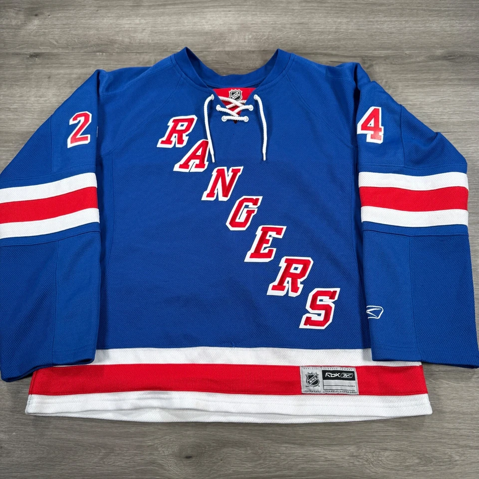 Camiseta para mujer Reebok New York Rangers Callahan #24 grande azul con cordones Foto 1 de 4